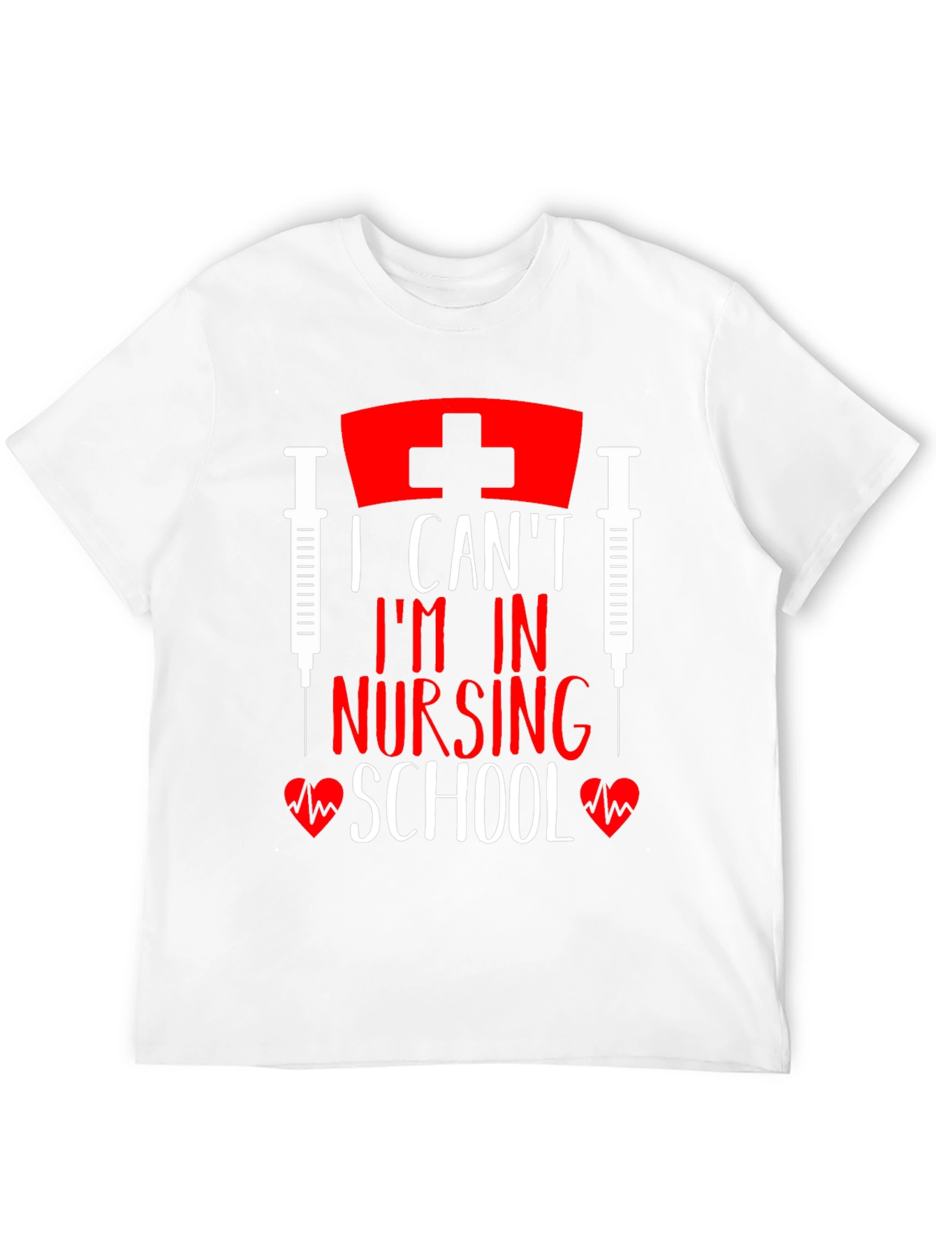 I Cant Im In Nursing School Black T-Shirt