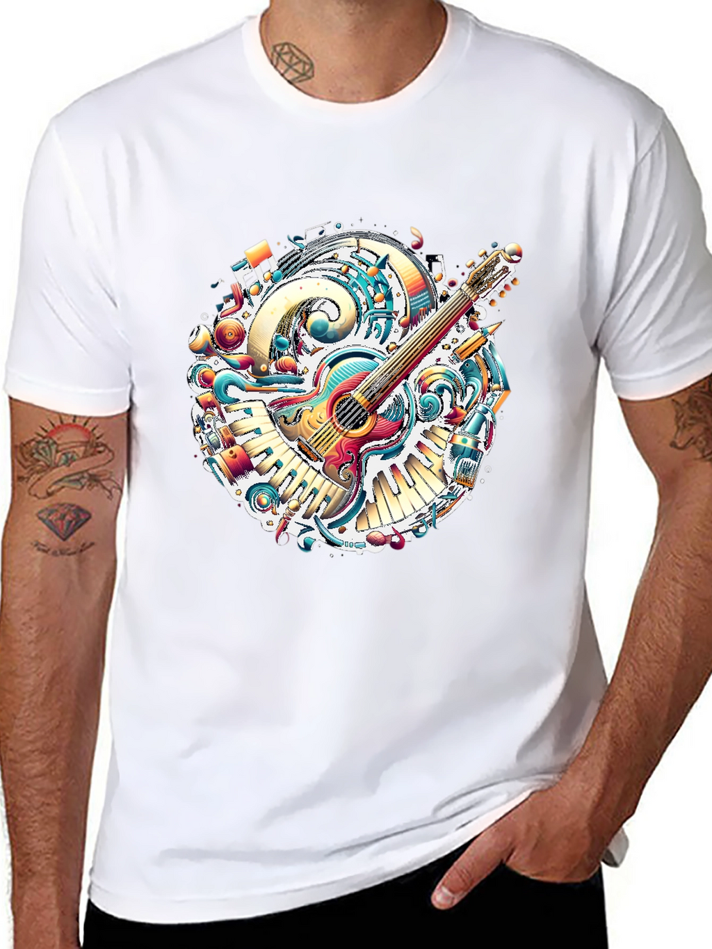 Musical Guitar T-Shirt - Vivid Graphic Tee
