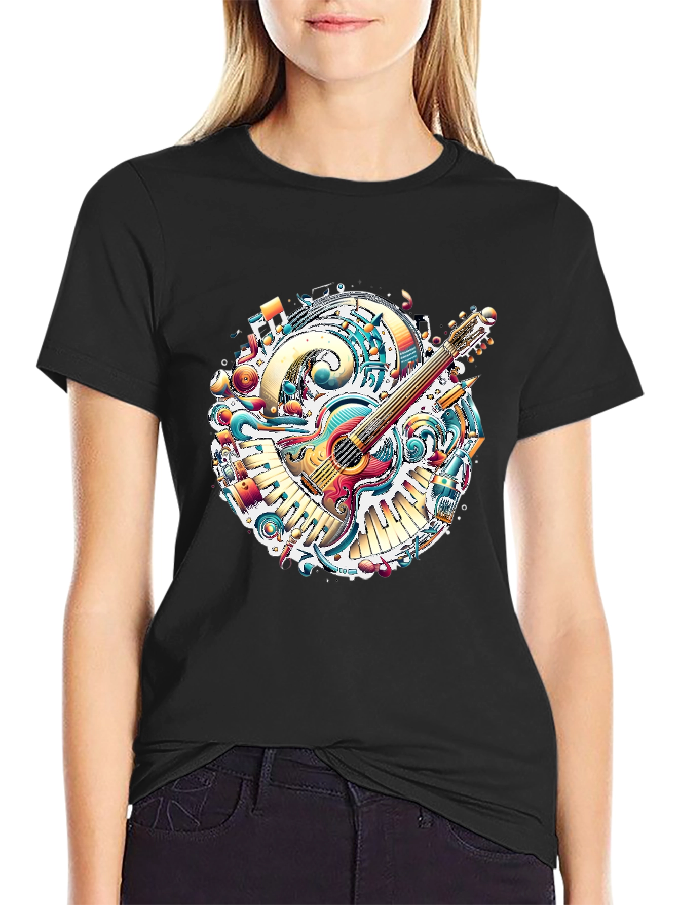 Musical Guitar T-Shirt - Vivid Graphic Tee