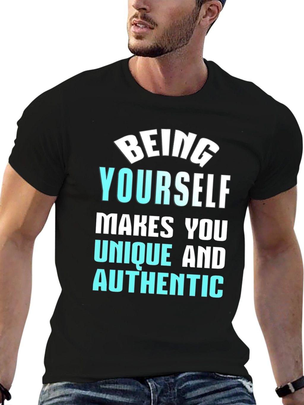 Be Yourself Black Graphic Tee