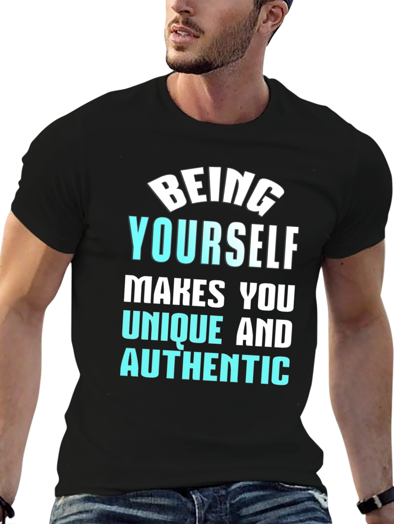 Be Yourself Black Graphic Tee