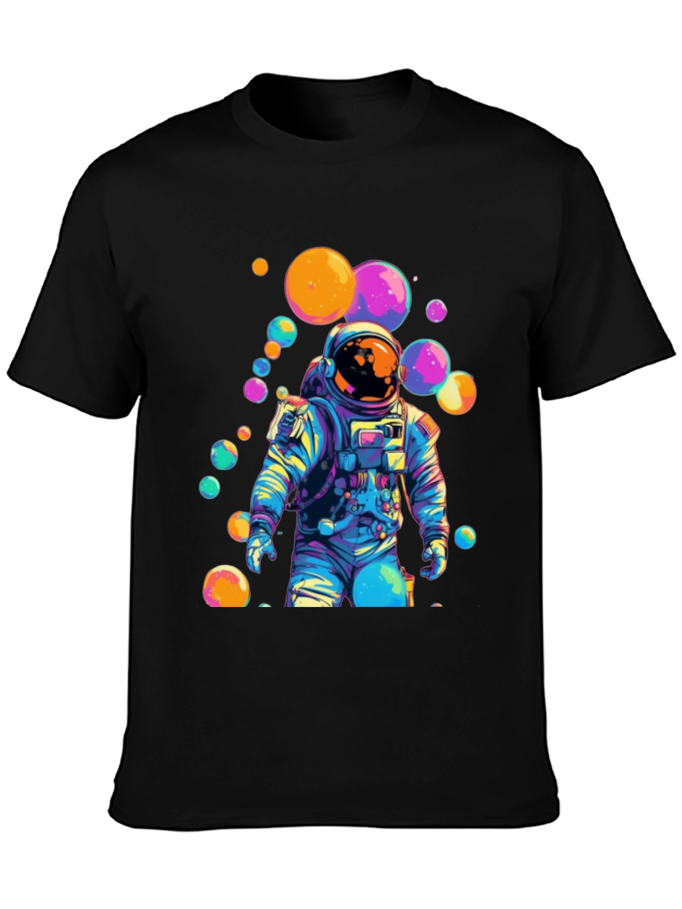 Astronaut Bubble Graphic Tee - Trendy Space Style