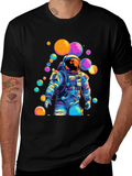 Astronaut Bubble Graphic Tee - Trendy Space Style