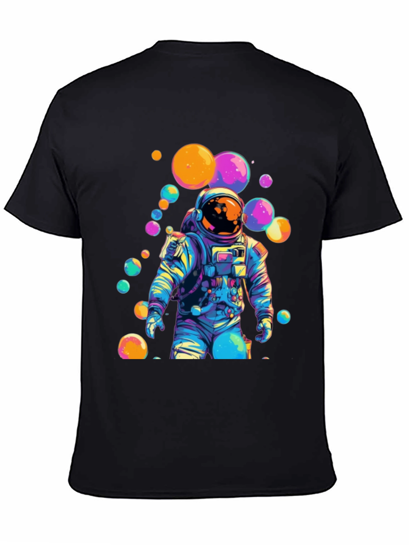 Astronaut Bubble Graphic Tee - Trendy Space Style