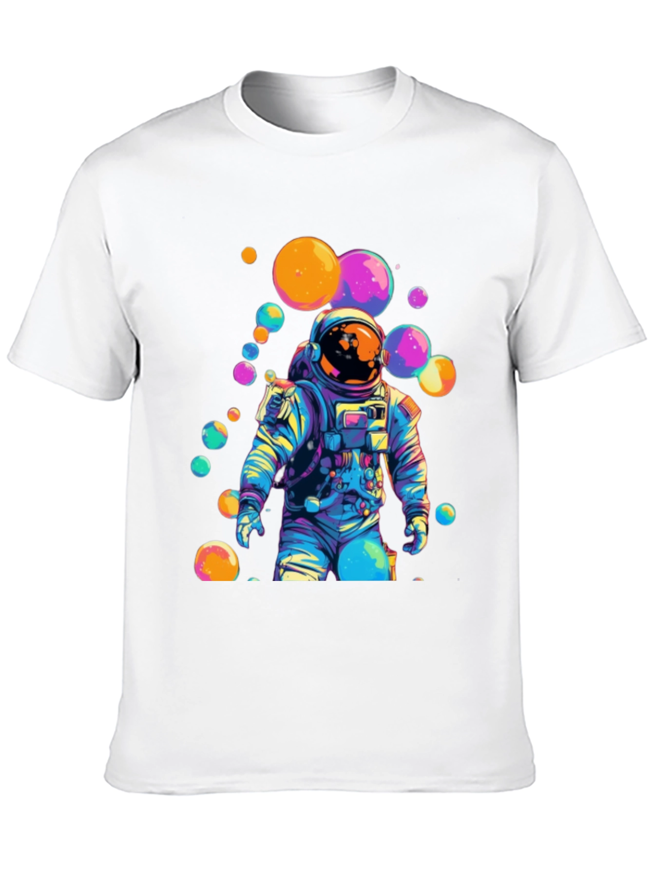 Astronaut Bubble Graphic Tee - Trendy Space Style