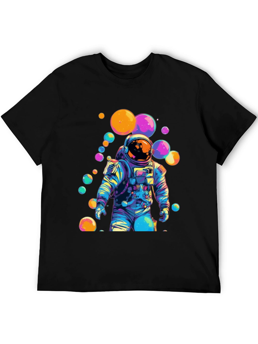 Astronaut Bubble Graphic Tee - Trendy Space Style