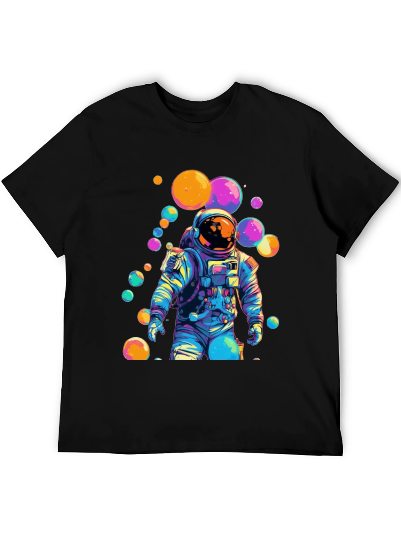 Astronaut Bubble Graphic Tee - Trendy Space Style
