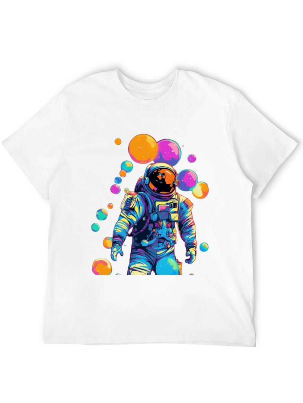 Astronaut Bubble Graphic Tee - Trendy Space Style
