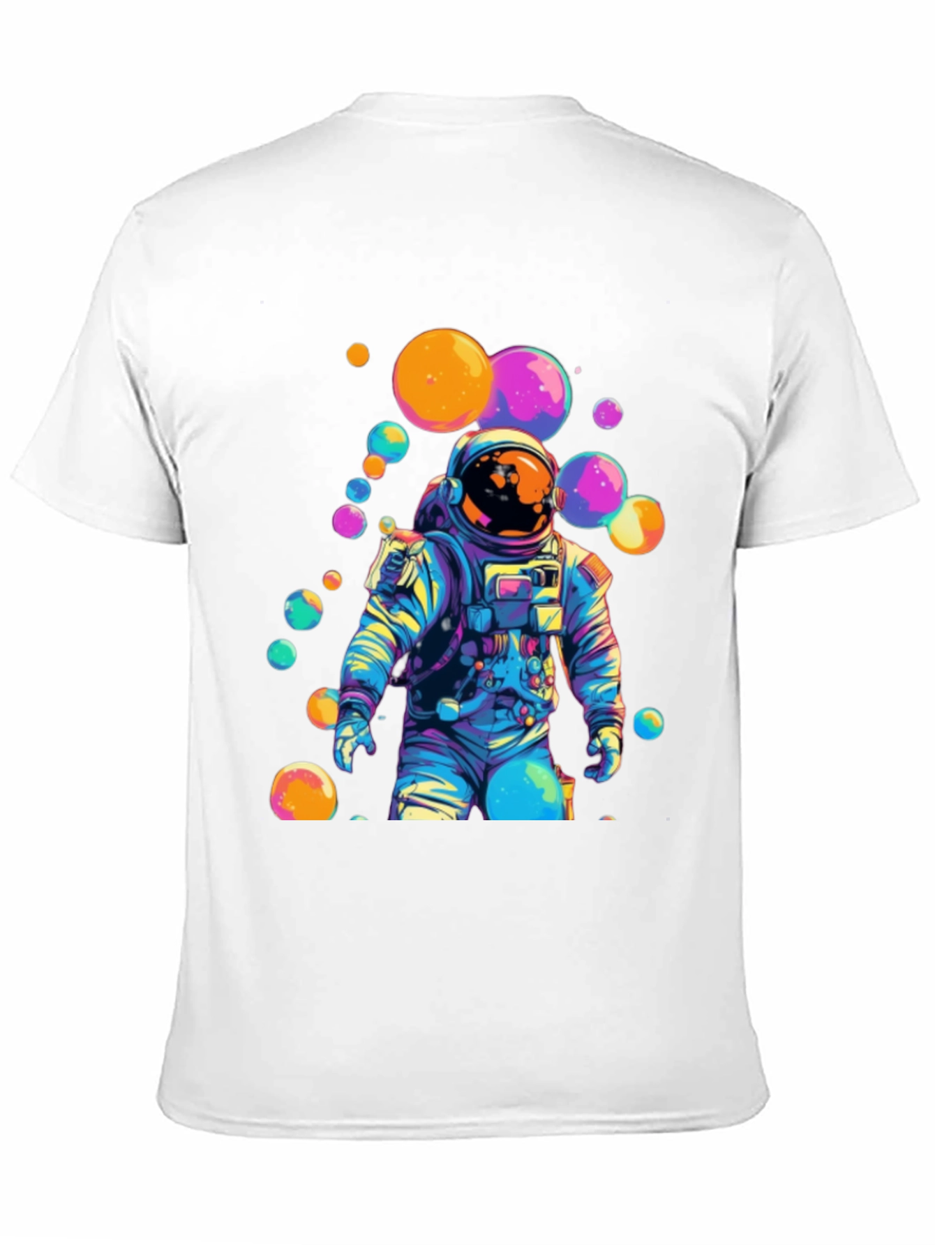 Astronaut Bubble Graphic Tee - Trendy Space Style