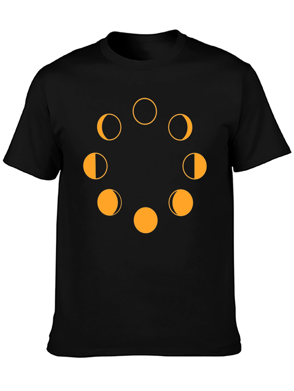 Lunar Phase Graphic Tee - Modern Black T-Shirt