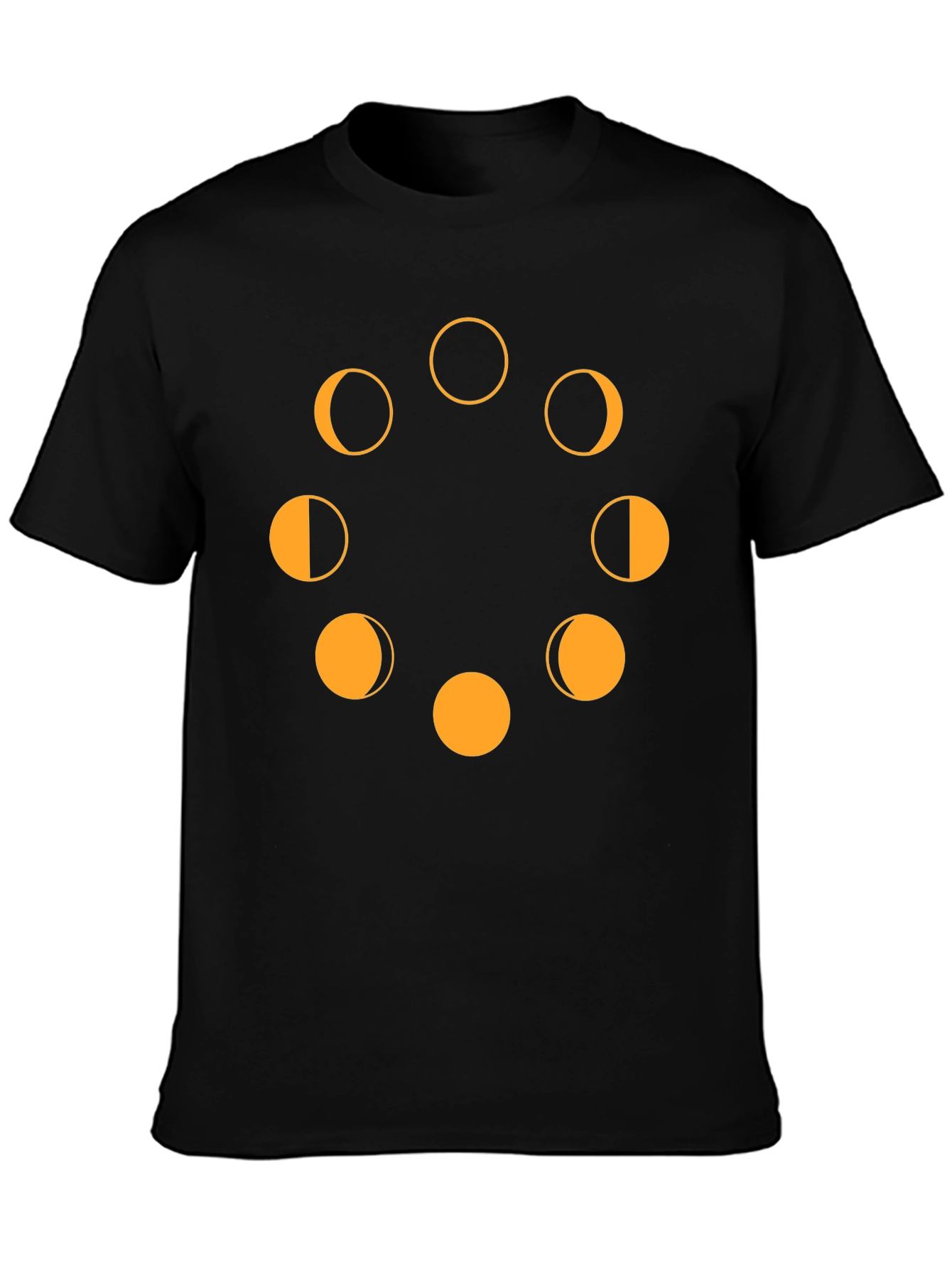 Lunar Phase Graphic Tee - Modern Black T-Shirt