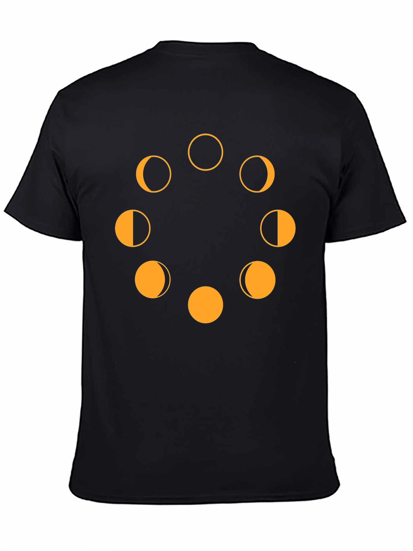 Lunar Phase Graphic Tee - Modern Black T-Shirt