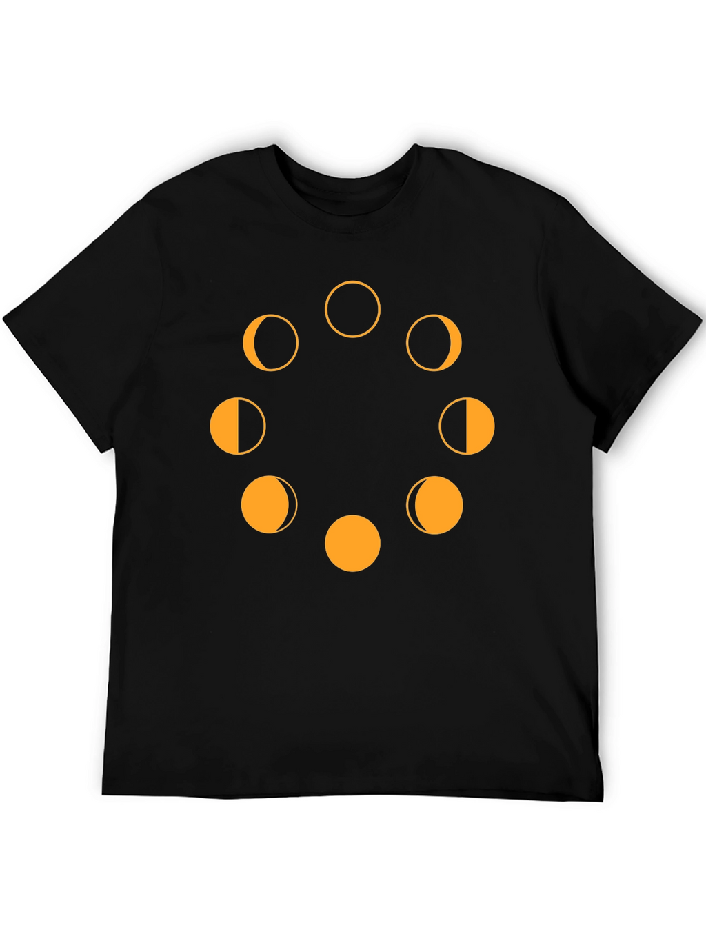 Lunar Phase Graphic Tee - Modern Black T-Shirt