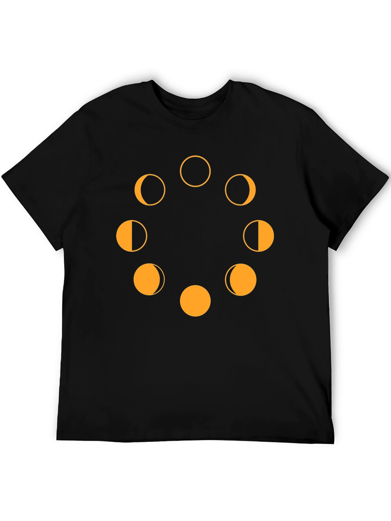 Lunar Phase Graphic Tee - Modern Black T-Shirt