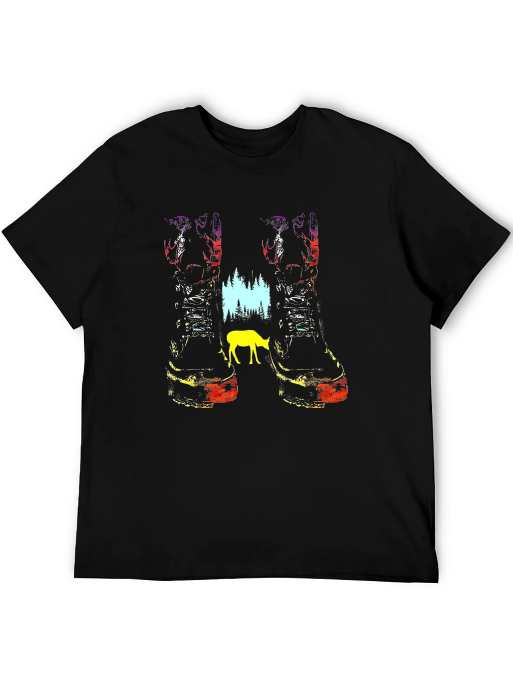 Nature Boots Graphic Tee - Unisex Black T-Shirt