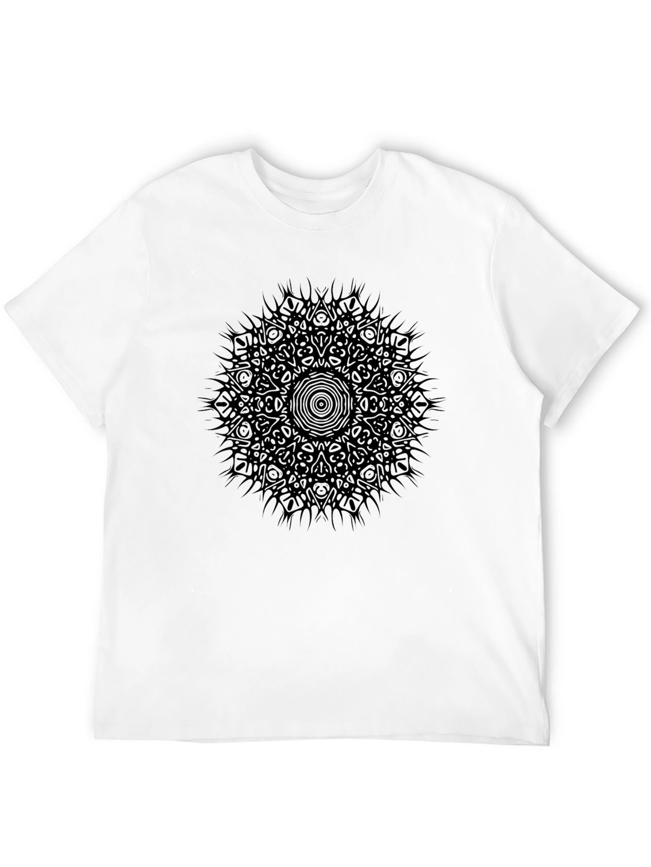 Abstract Mandala Graphic Black T-Shirt