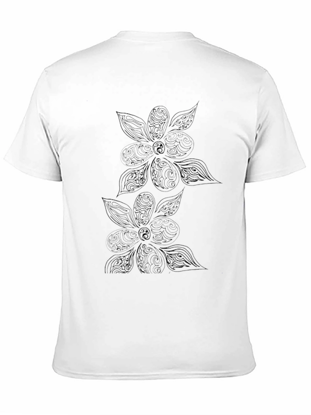 Black Floral Yin Yang T-Shirt