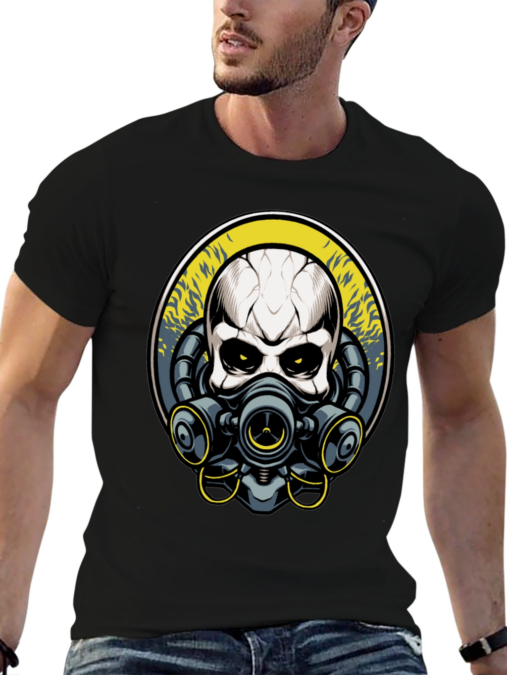 Skull Gas Mask Graphic T-Shirt - Unique Design