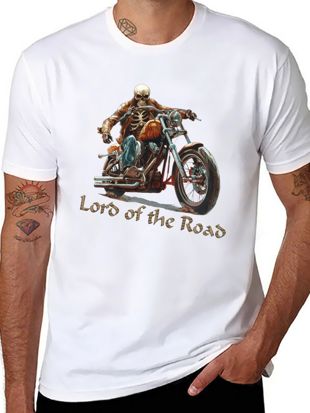 Lord of the Road Skeleton Rider Graphic T-Shirt