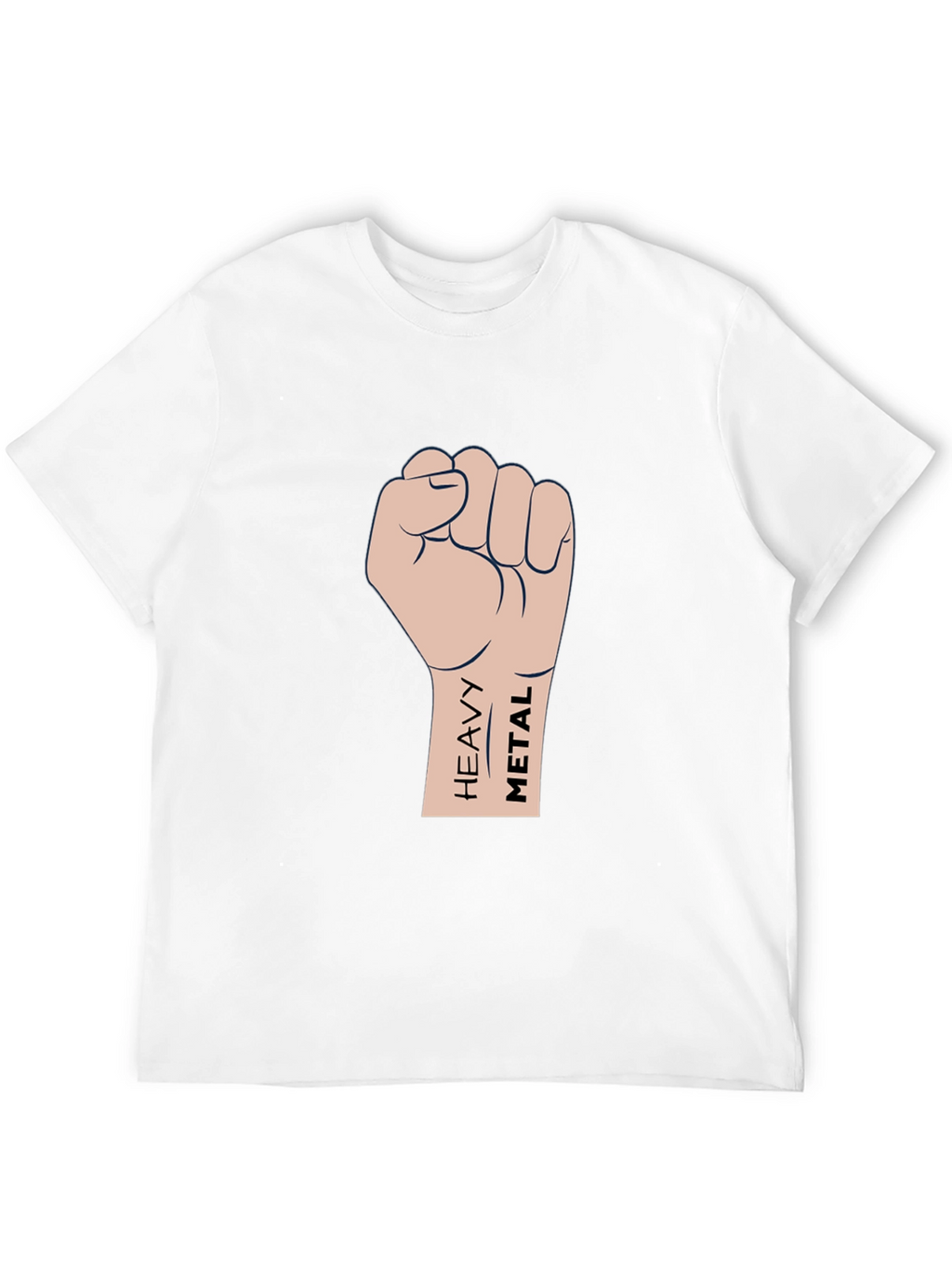 Heavy Metal Fist Graphic T-Shirt - Black Cotton Tee