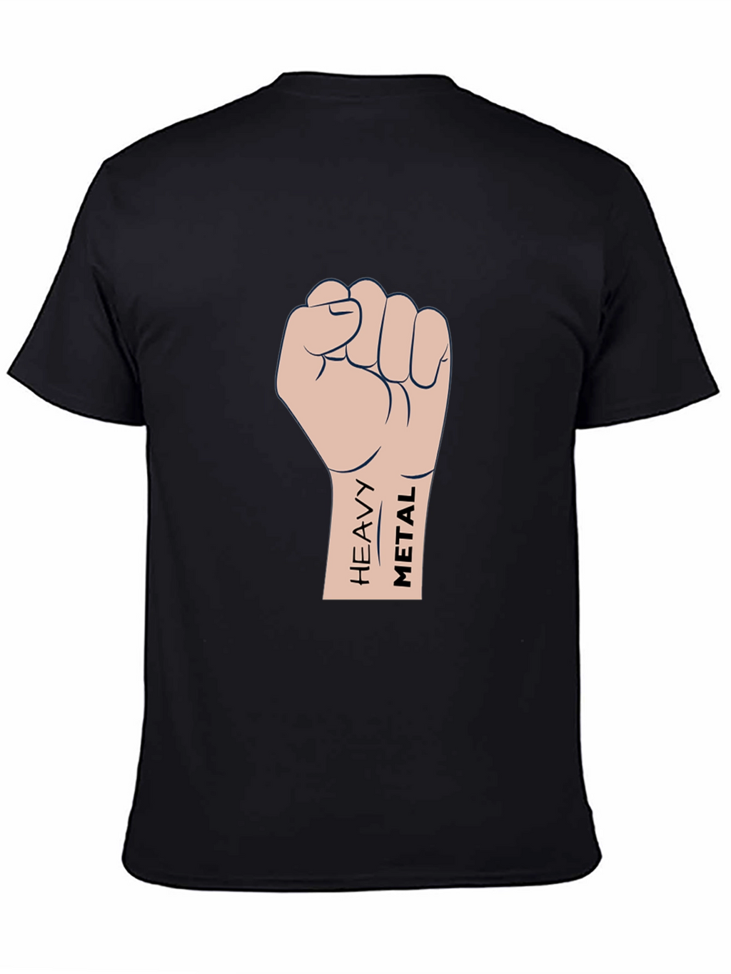 Heavy Metal Fist Graphic T-Shirt - Black Cotton Tee