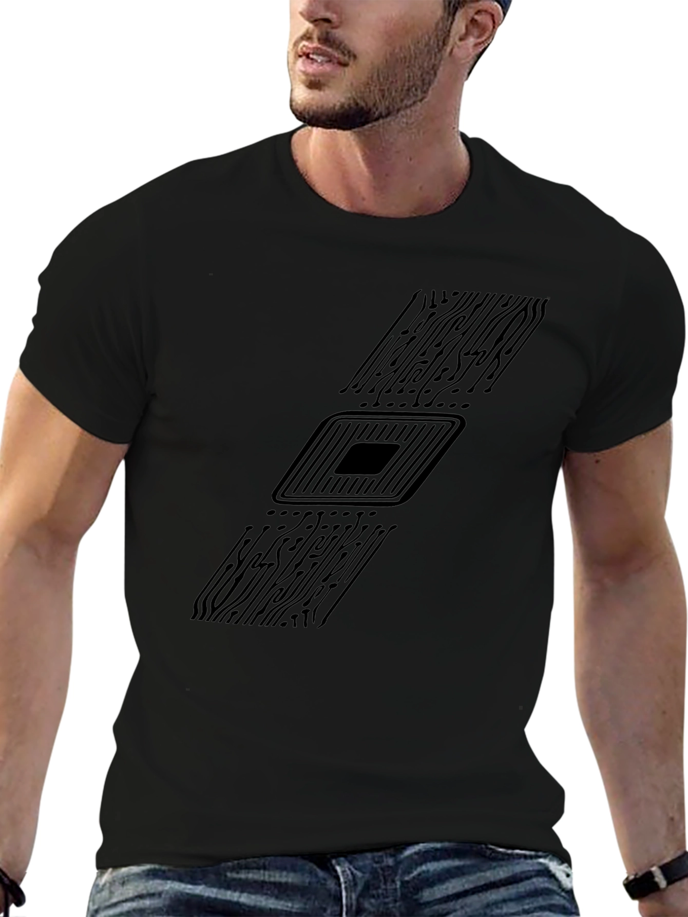 Circuit Board Graphic T-Shirt - Tech Enthusiast Style