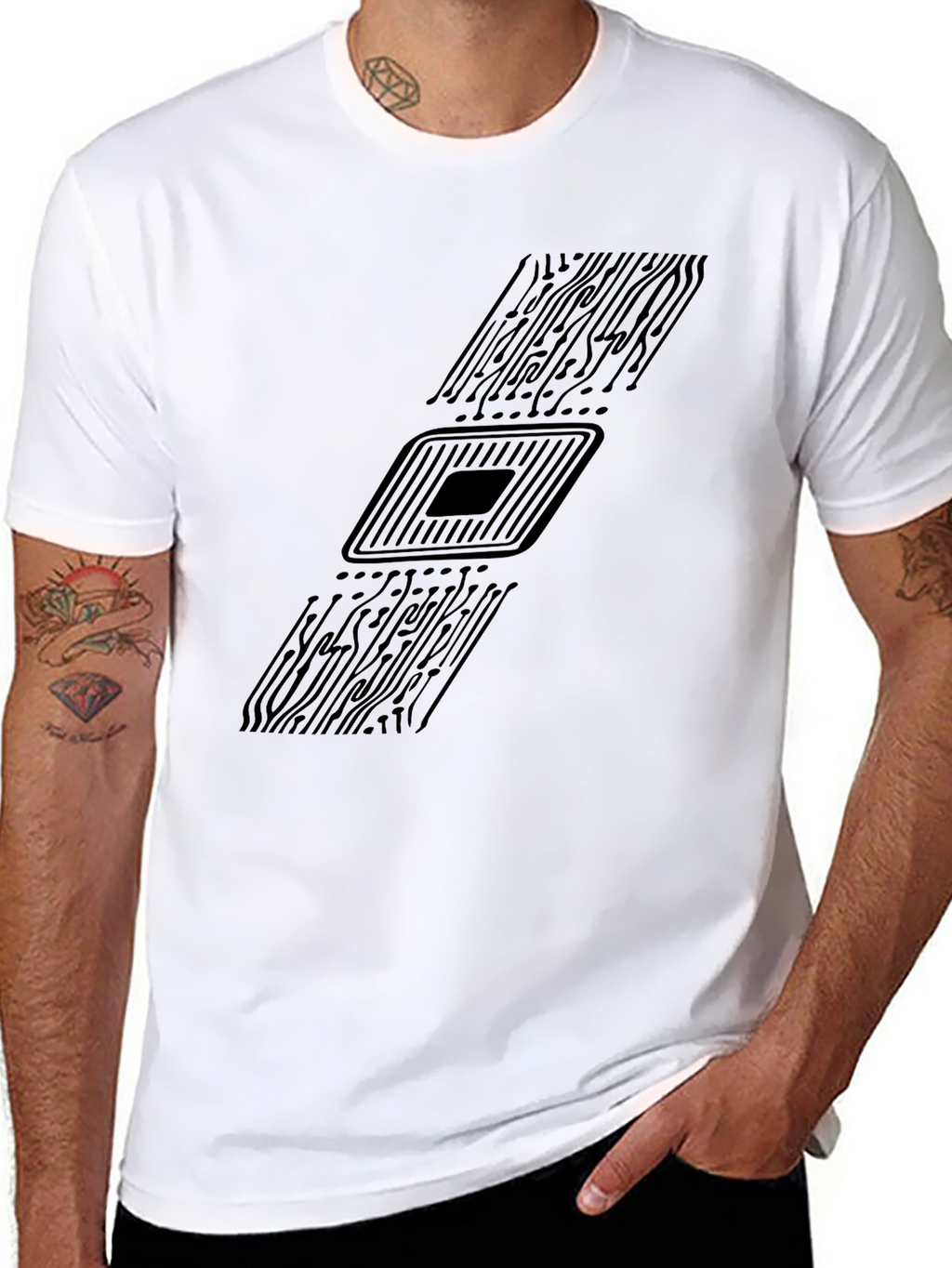 Circuit Board Graphic T-Shirt - Tech Enthusiast Style