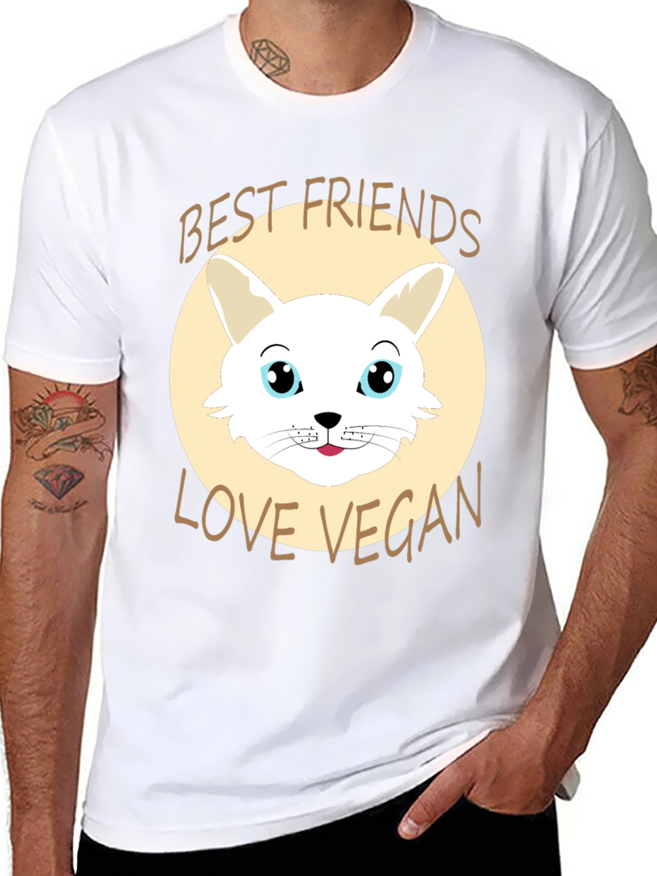 Vegan Love T-Shirt: Best Friends Cute Bunny Design