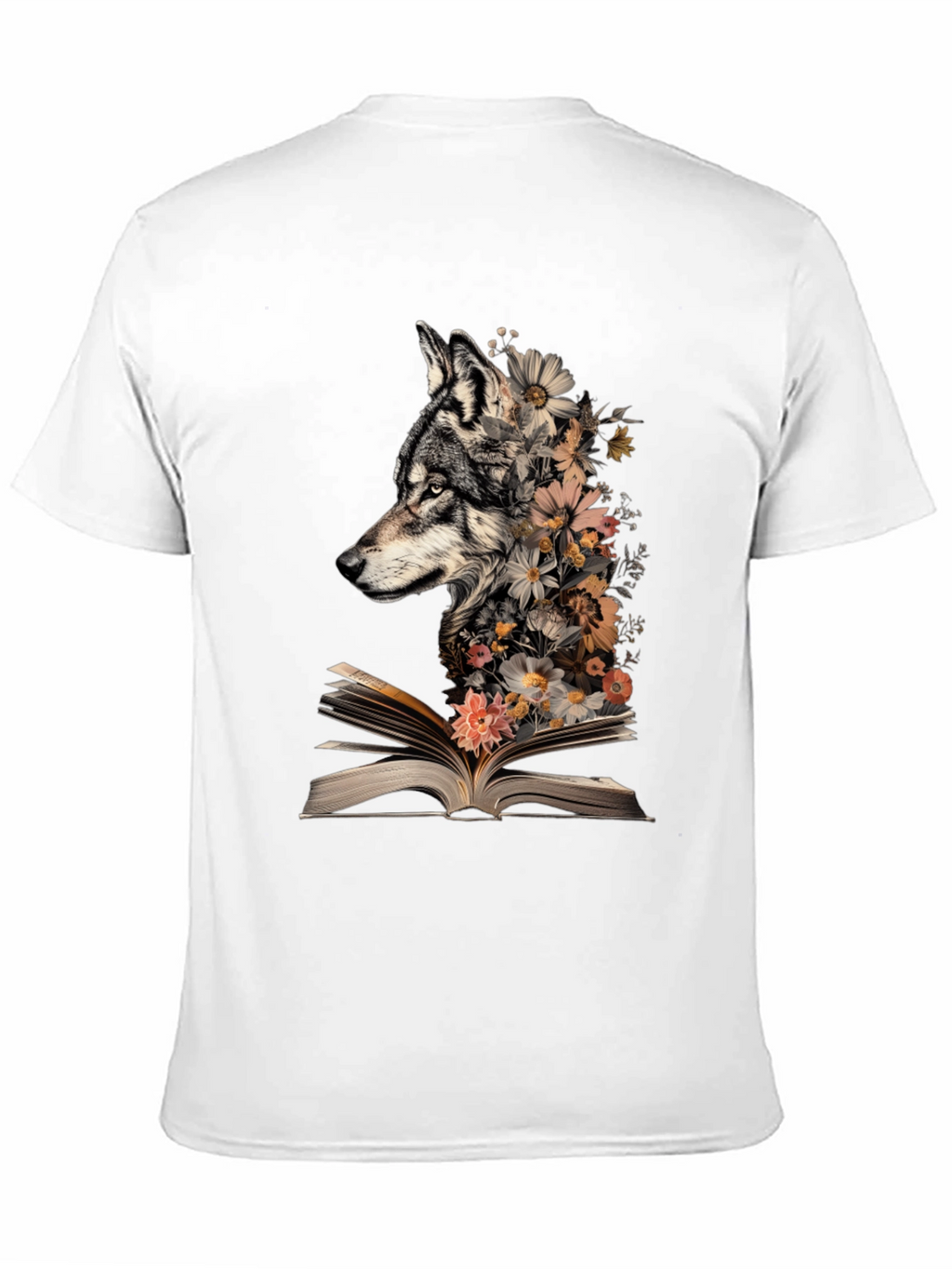Wolf & Floral Book T-Shirt