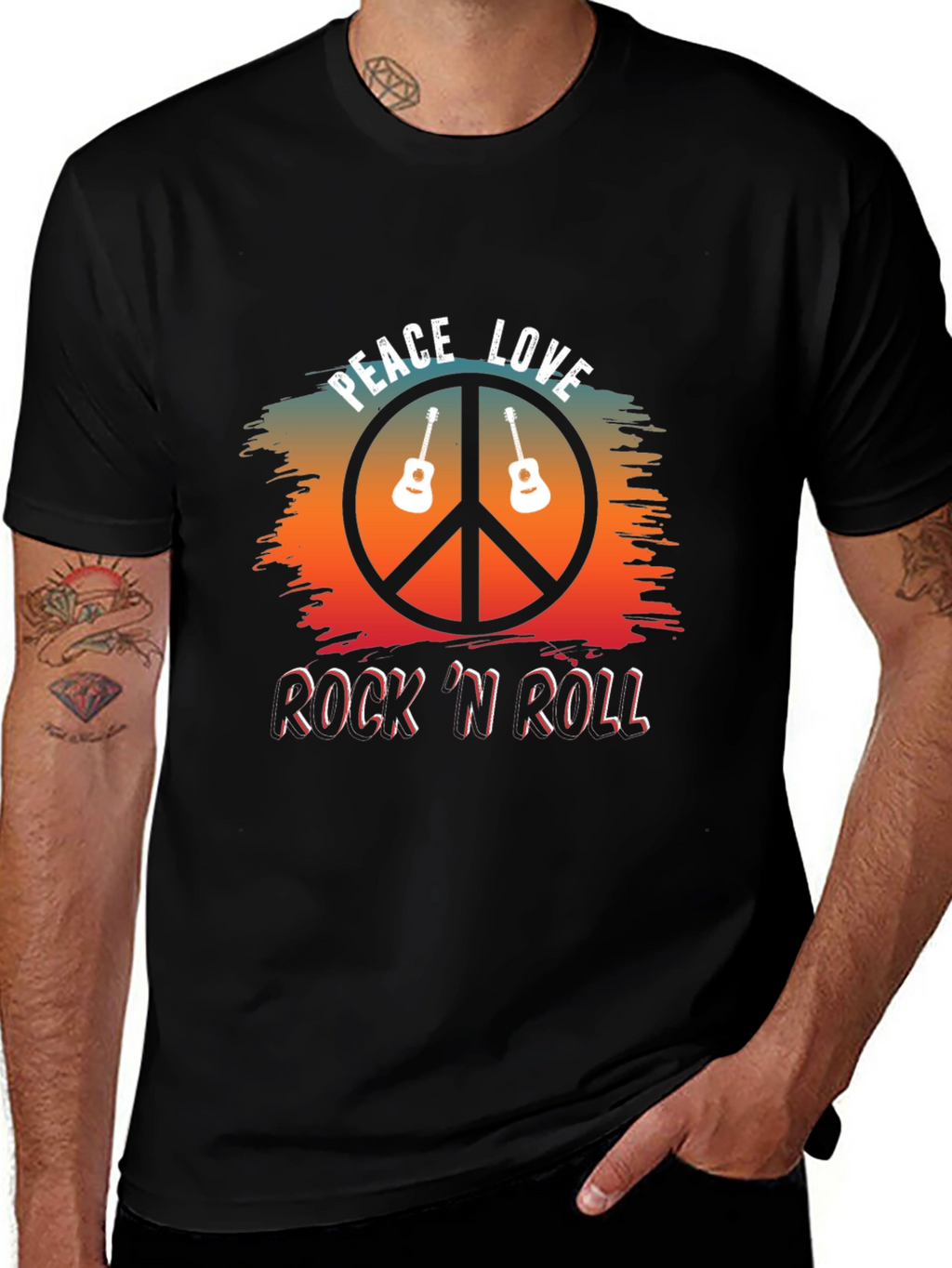 Peace Love Rock N Roll Graphic Tee