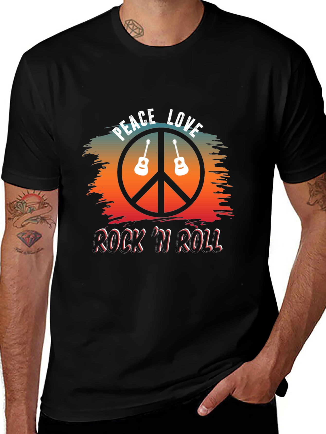 Peace Love Rock N Roll Graphic Tee