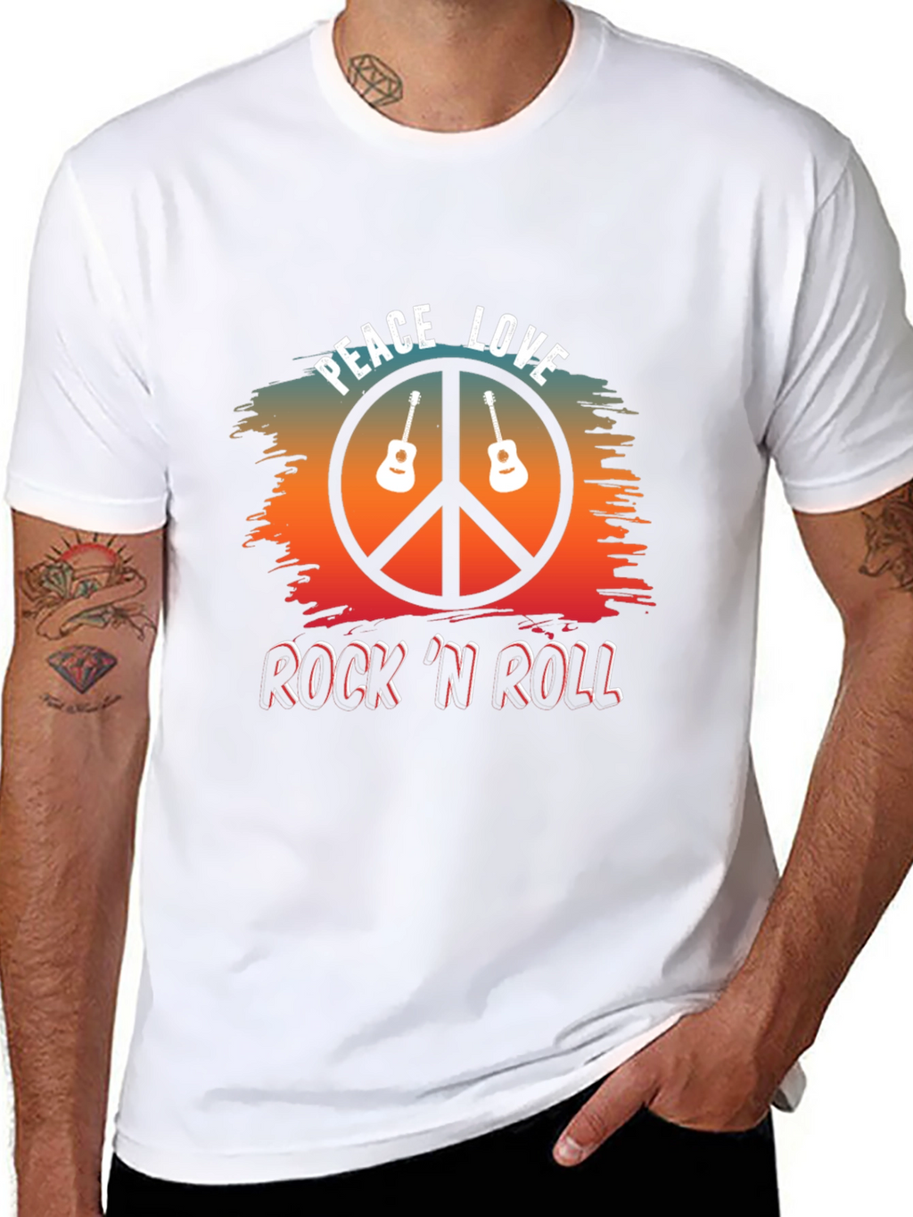Peace Love Rock N Roll Graphic Tee