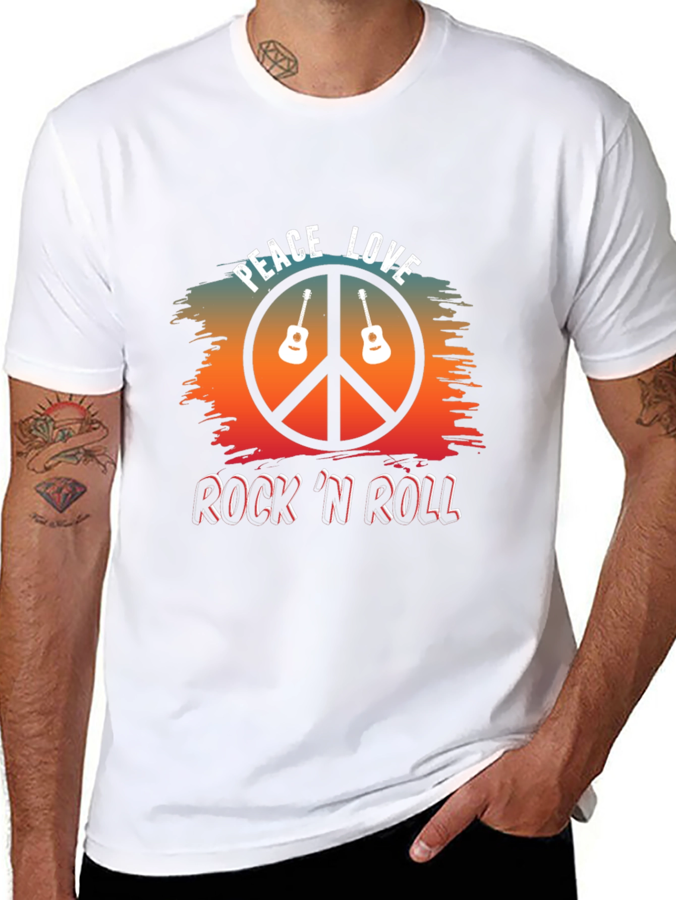 Peace Love Rock N Roll Graphic Tee