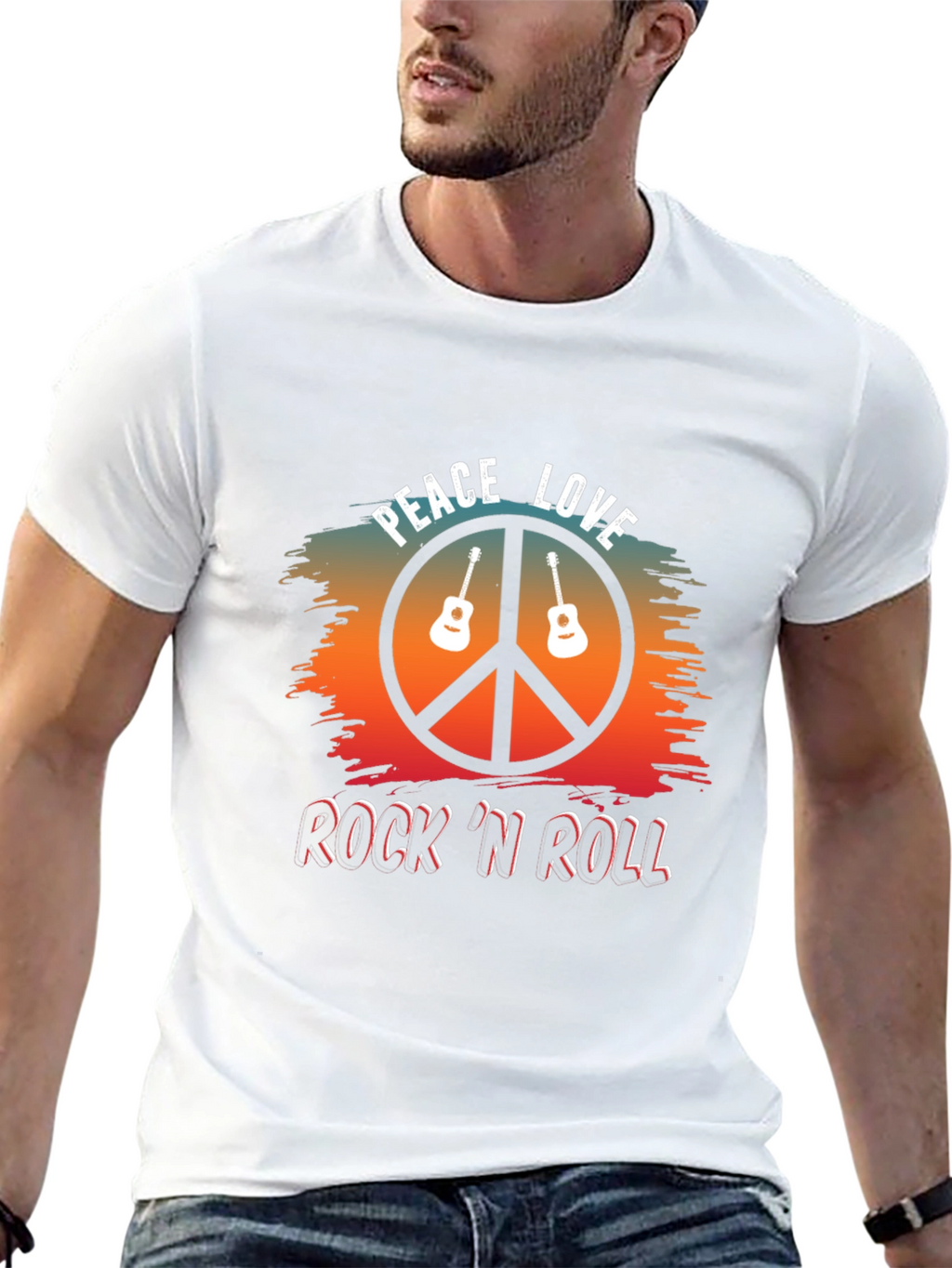 Peace Love Rock N Roll Graphic Tee