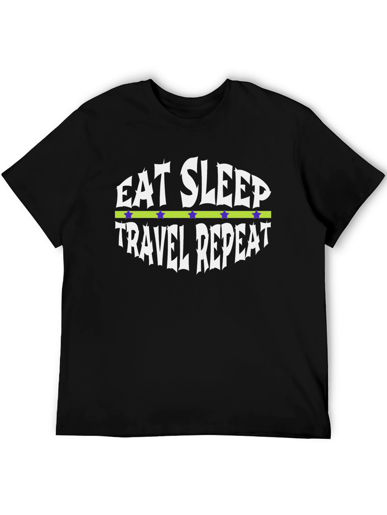 Eat Sleep Travel Repeat Graphic Tee - Black
