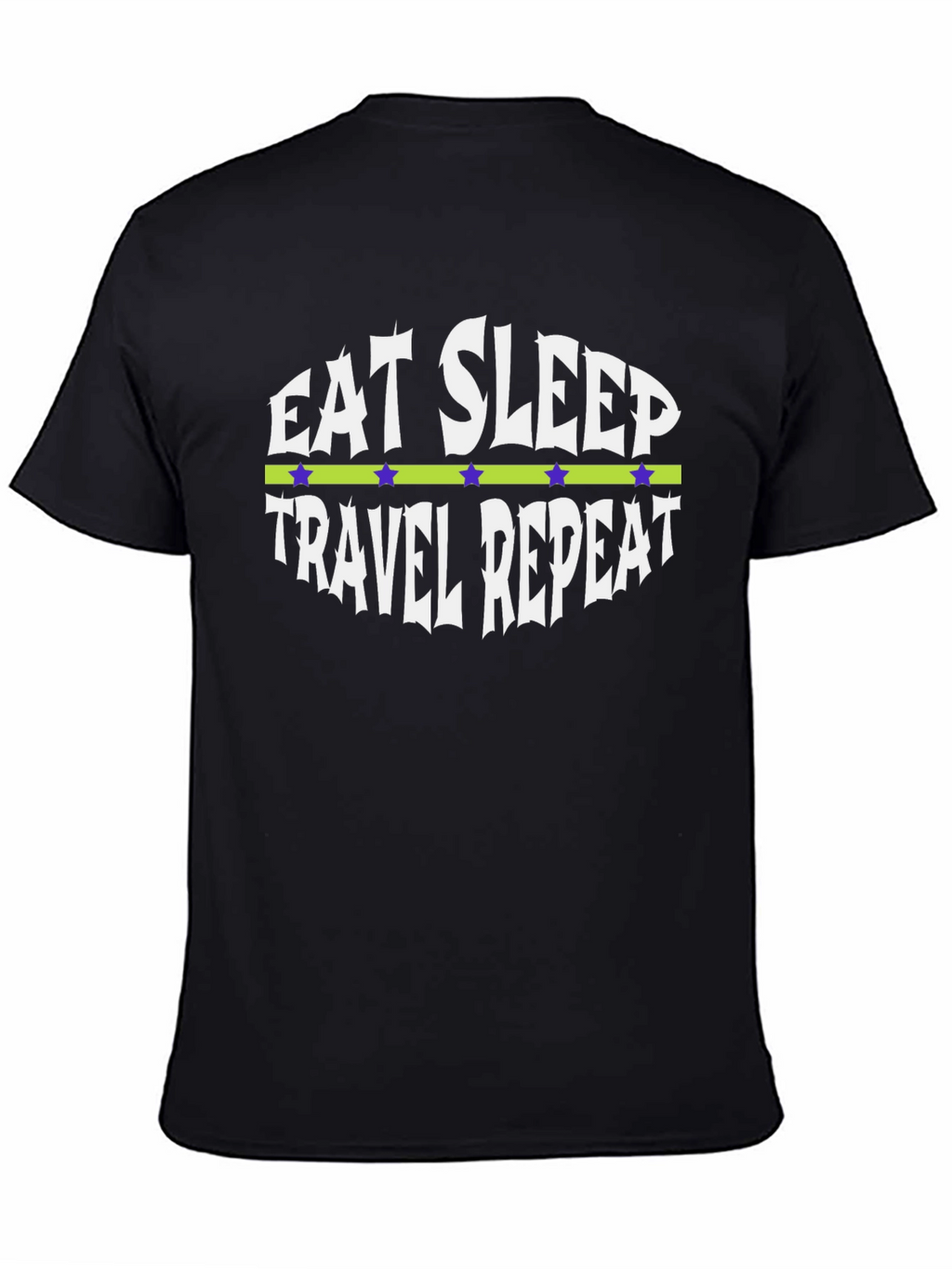 Eat Sleep Travel Repeat Graphic Tee - Black