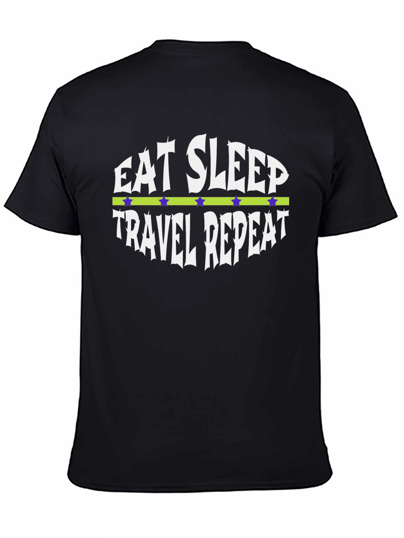Eat Sleep Travel Repeat Graphic Tee - Black