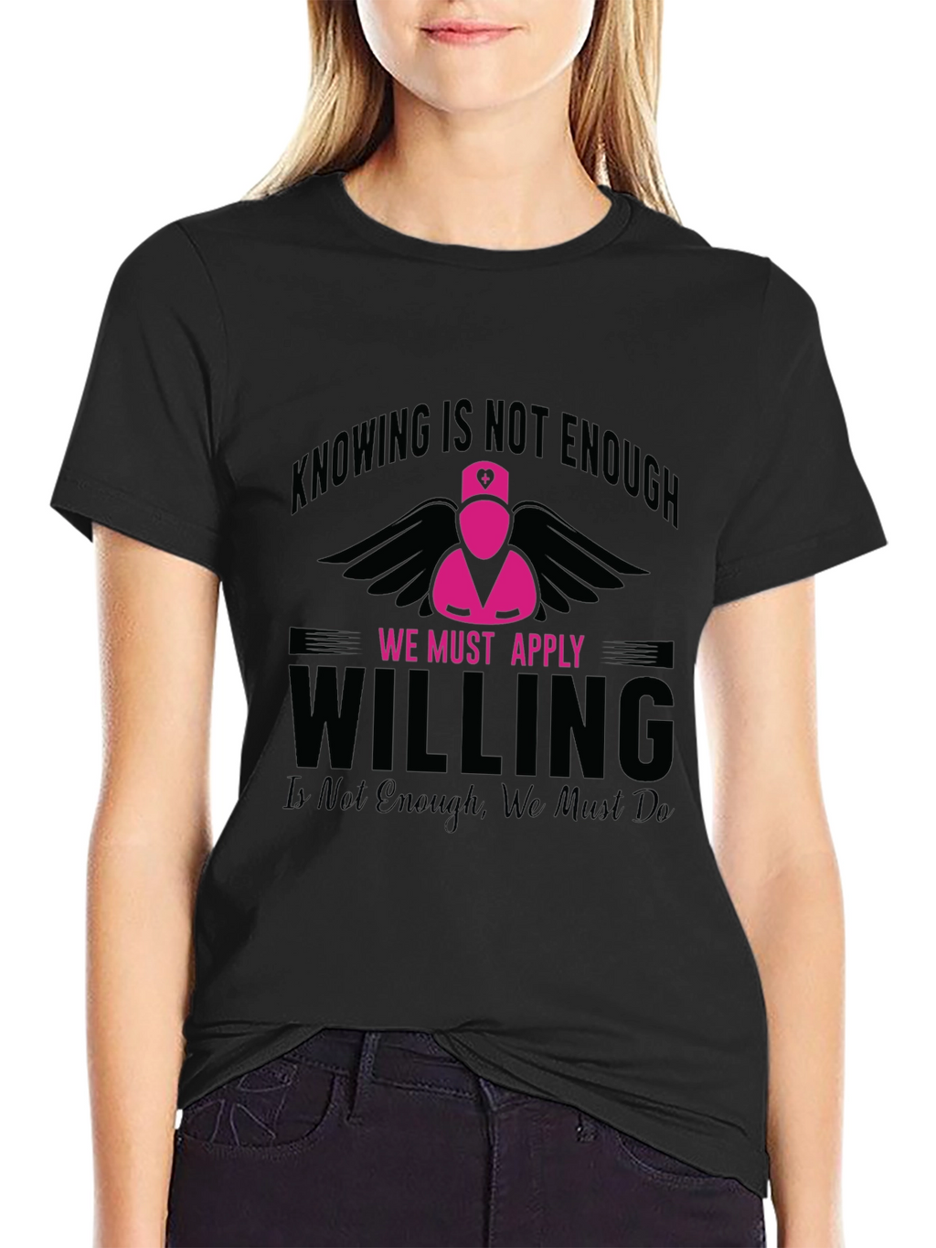 Nurse Pink Angel Willing T-Shirt