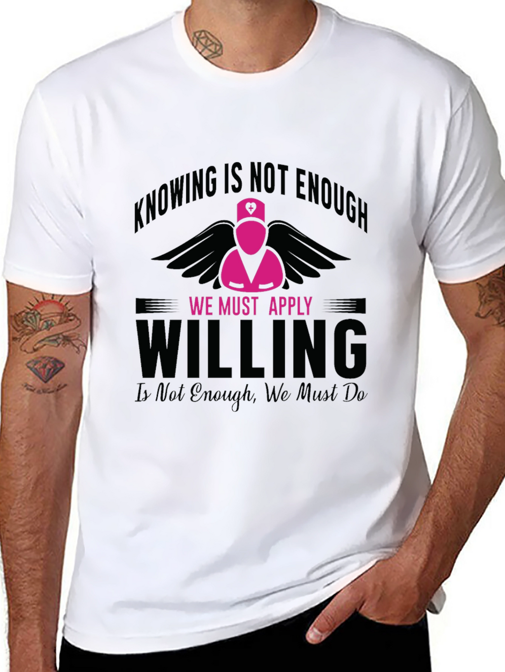 Nurse Pink Angel Willing T-Shirt