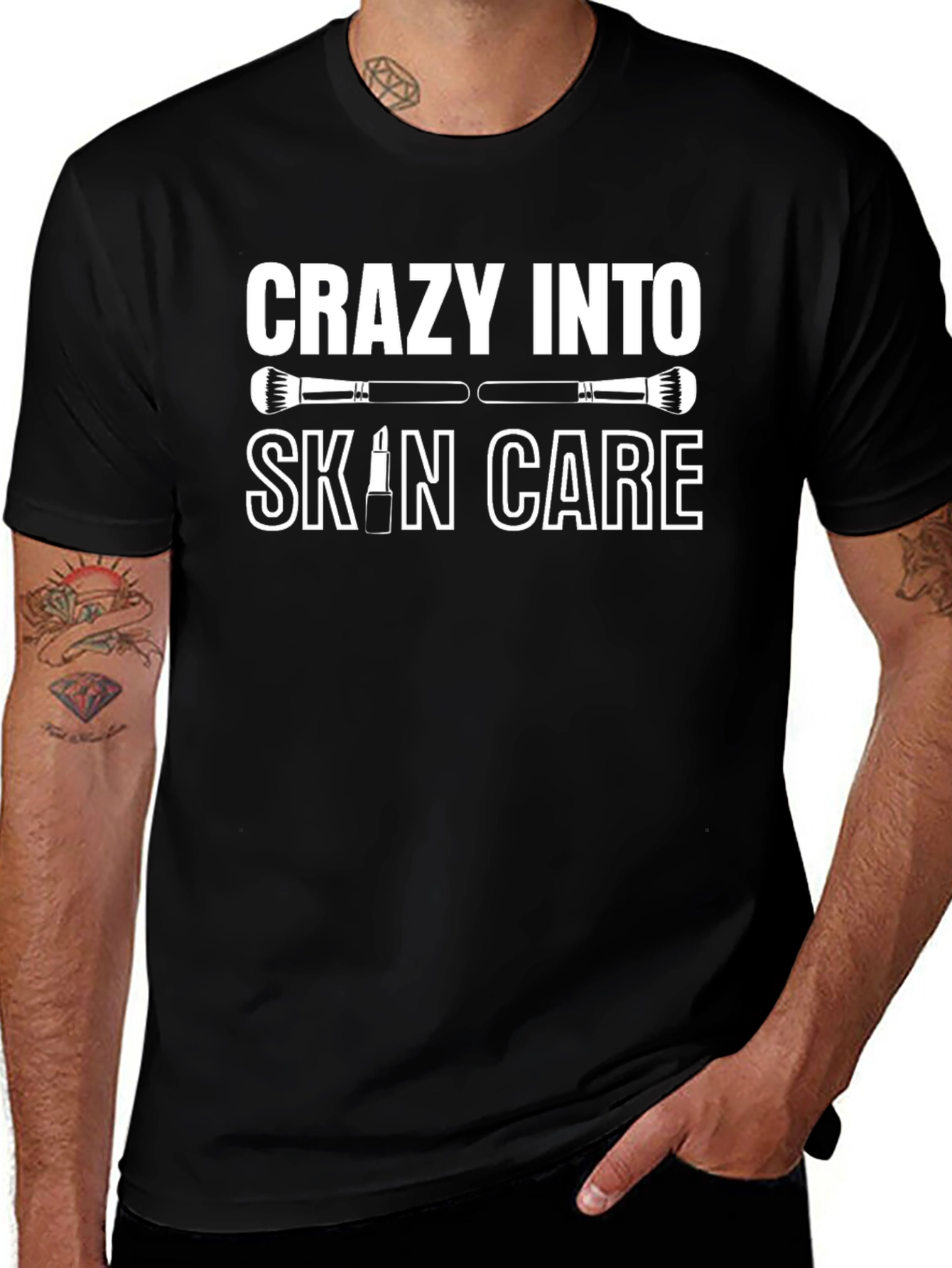Crazy Into Skin Care Black T-Shirt