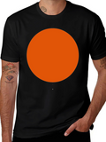 Bold Orange Circle Black T-Shirt