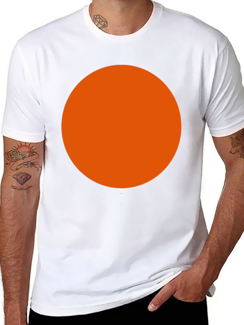 Bold Orange Circle Black T-Shirt
