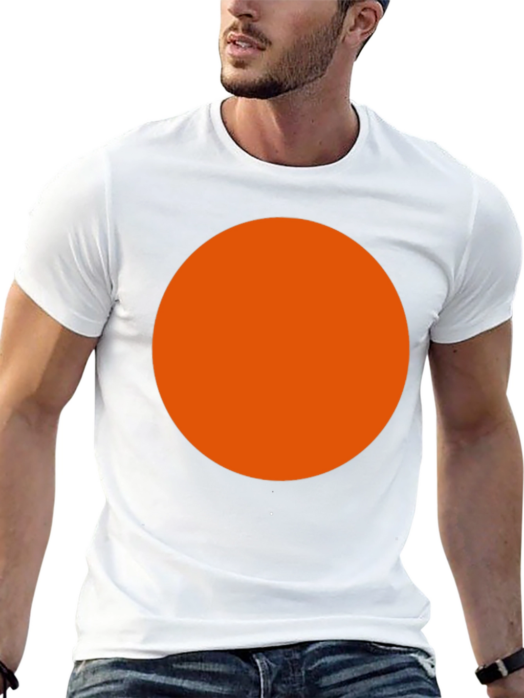 Bold Orange Circle Black T-Shirt