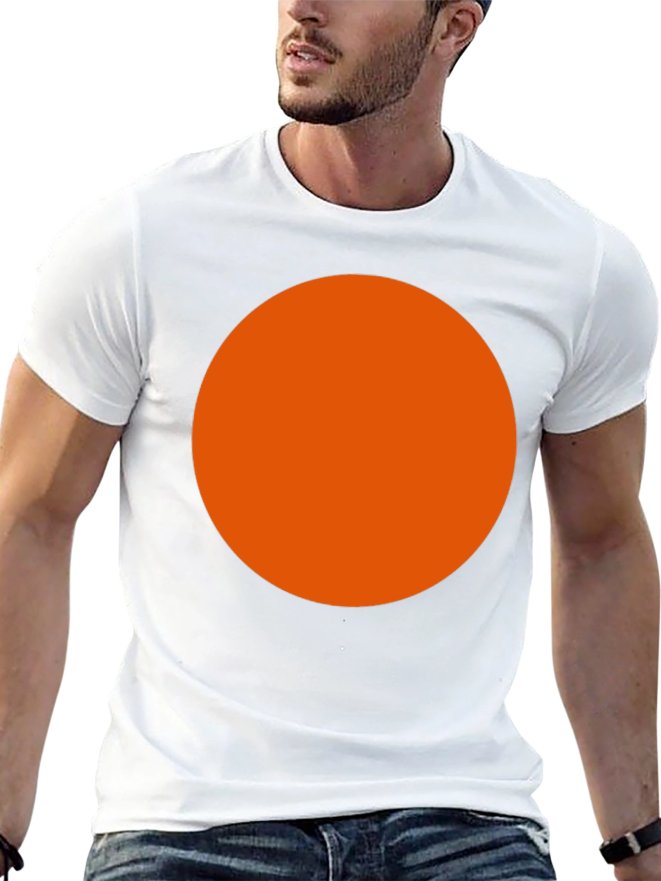 Bold Orange Circle Black T-Shirt