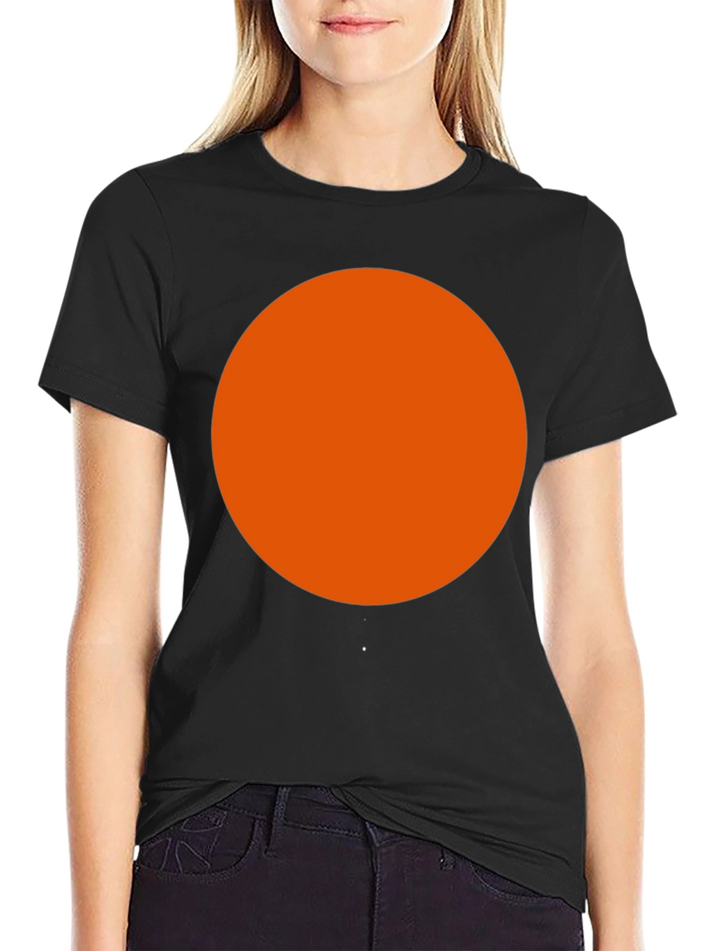 Bold Orange Circle Black T-Shirt