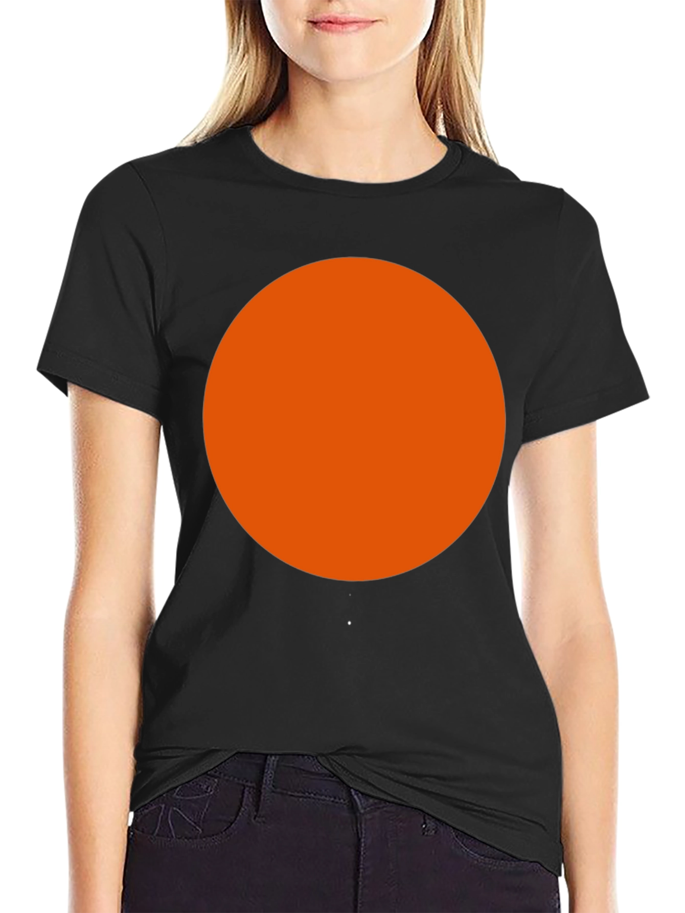 Bold Orange Circle Black T-Shirt