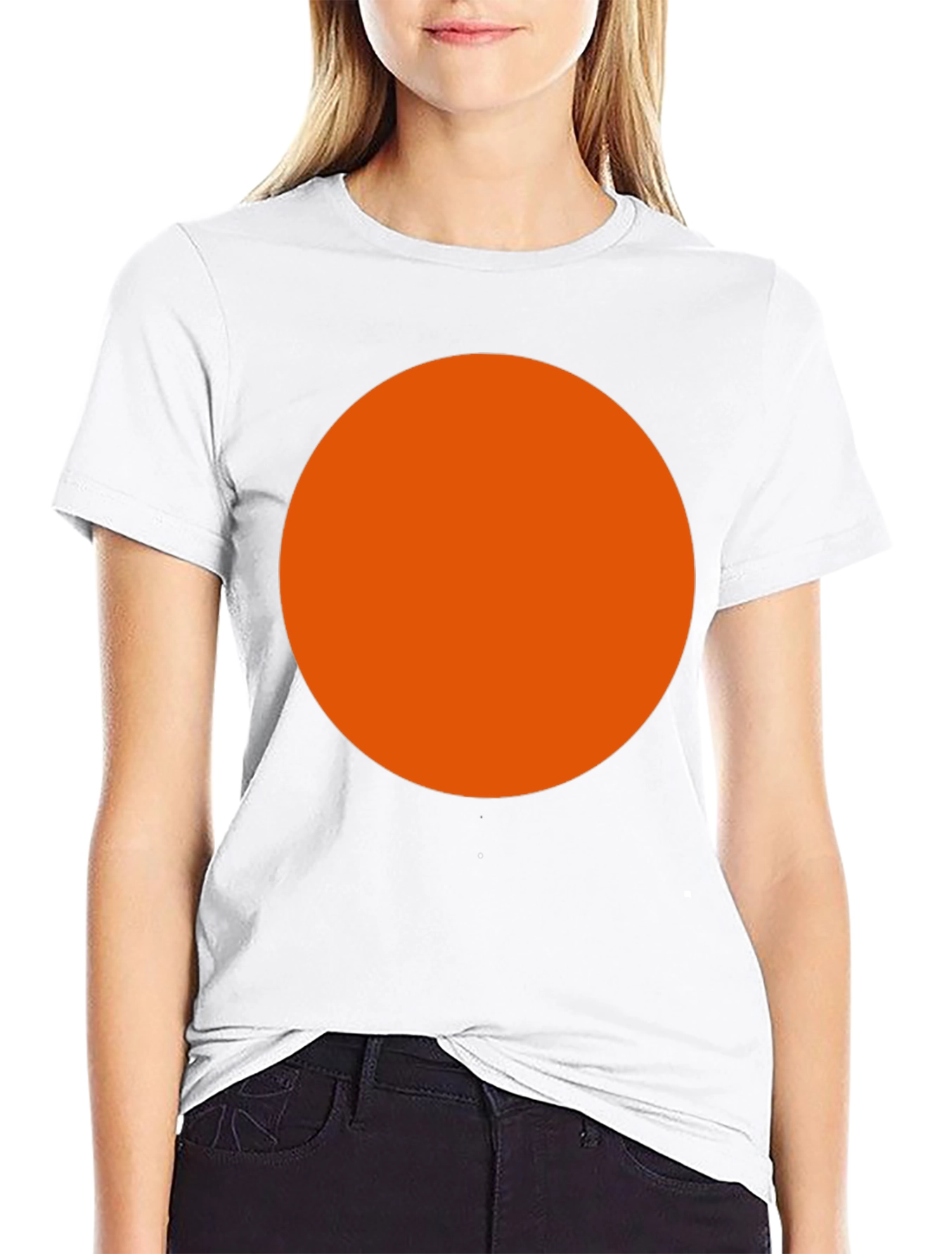 Bold Orange Circle Black T-Shirt