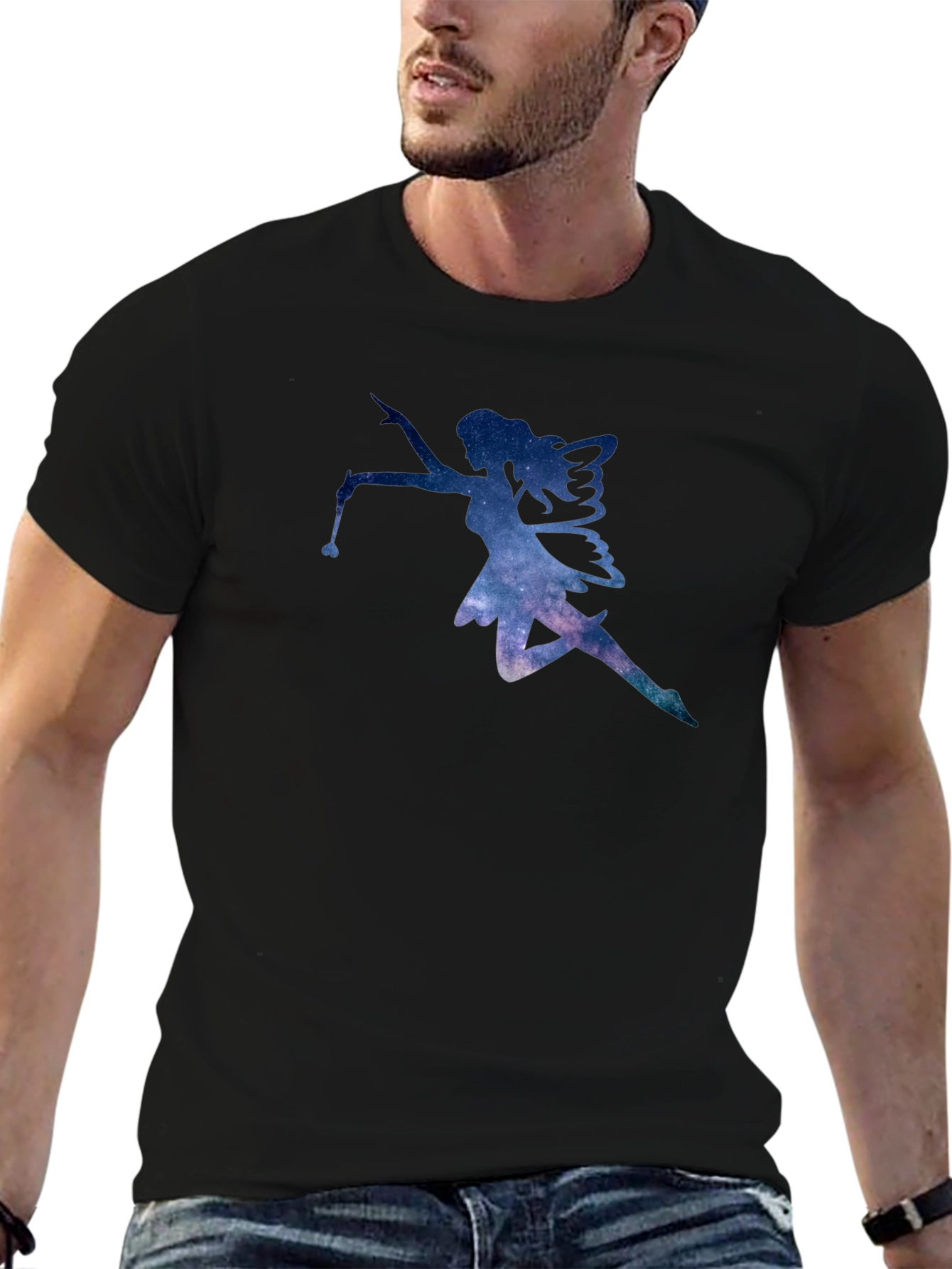 Galaxy Fairy Graphic Black T-Shirt