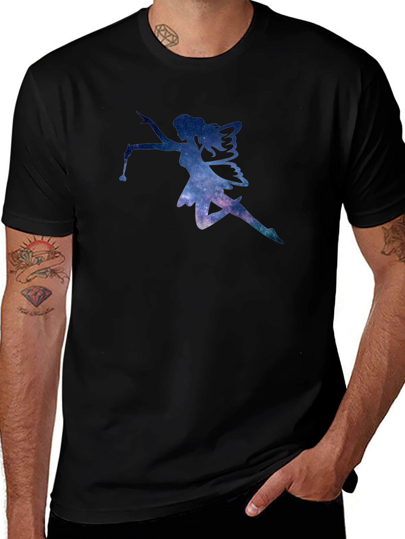 Galaxy Fairy Graphic Black T-Shirt