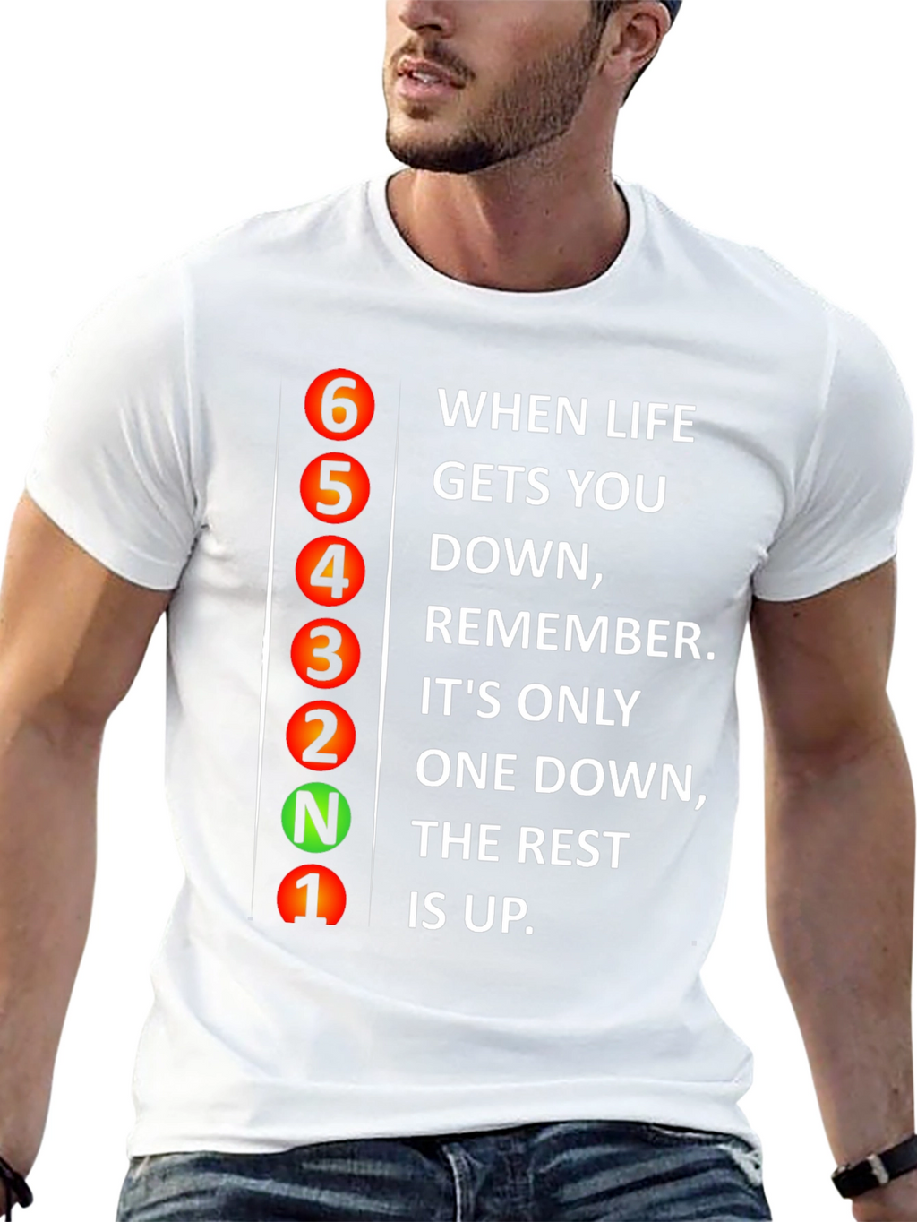 Gear Shift Graphic T-Shirt - Motivational Quote